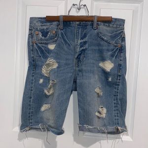 American eagle distressed denim shorts